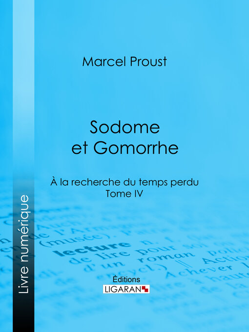 Title details for À la recherche du temps perdu – Tome IV by Marcel Proust - Available